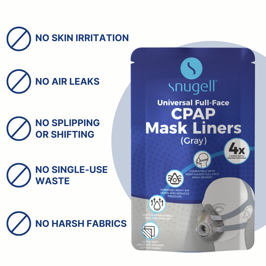 CPAP Mask Liners Full Face (4-Pack, Gray)