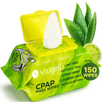Snugell Citrus Scented Travel CPAP Mask Wipes (150 Count) –100% Soft Cotton