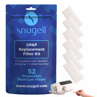 Snugell Disposable CPAP Filters – Compatible with AirSense 11 Machines – 52-Pack – Travel-Friendly Design, and Easy Installation for Home and Travel Use