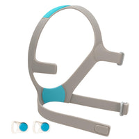 Snugell AirFit F20 Replacement Headgear for Full Face CPAP Mask (1-Pack) – Clips Included – Elastic Nylon –Gray/Blue Color - in Medium and Large Size