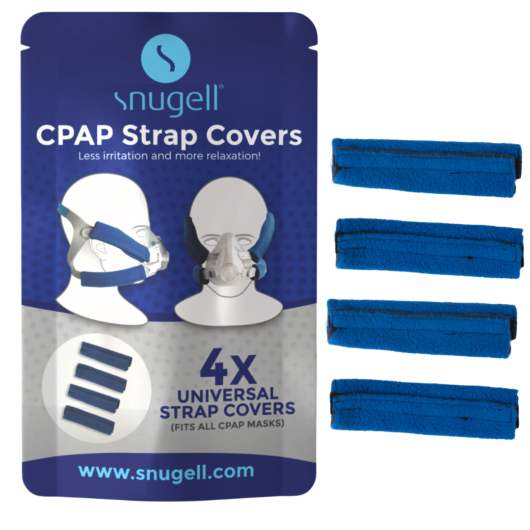 CPAP Strap Covers 4 Pack - Universal Fit for All CPAP Masks (Blue)