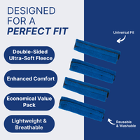 CPAP Strap Covers 4 Pack - Universal Fit for All CPAP Masks (Blue)