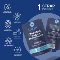 Snugell AirFit F20 Replacement Headgear for Full Face CPAP Mask (1-Pack) – Clips Included – Elastic Nylon –Gray/Blue Color - in Medium and Large Size