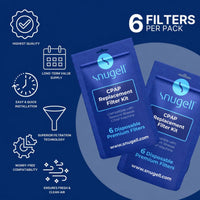 Snugell Resvent iBreeze CPAP Filters – 6-Pack and 12-Pack – Made in USA– Ultra-Fine, Durable, Travel-Friendly & Ideal for Home Use– Replace Bi-Weekly for Consistent Filtration and Optimal CPAP Machine Performance