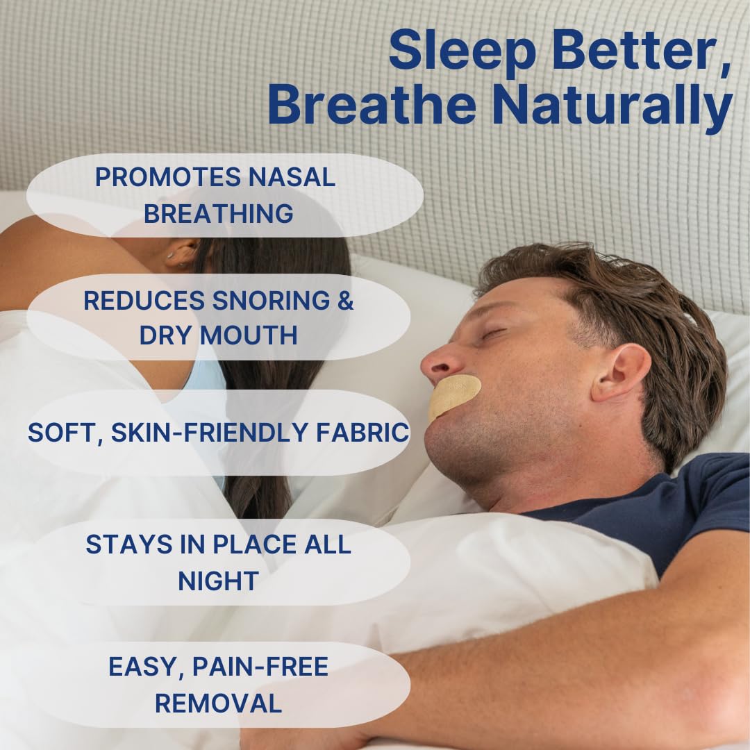 Snugell Gentle Sleeping Tape – Supports Nasal Breathing Habits – Soft, Skin-Friendly Adhesive –Soft, Hypoallergenic Fabric with Flexible Adhesive
