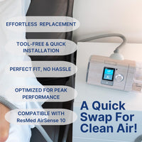 Snugell Disposable CPAP Filters -Compatible with ResMed AirSense 10, AirCurve 10 & S9 Series - Ideal for Home and Travel Use –Easy to Install for Superior Air Filtration & Cleaner Breathing - Available in 6-Pack and 52-Pack