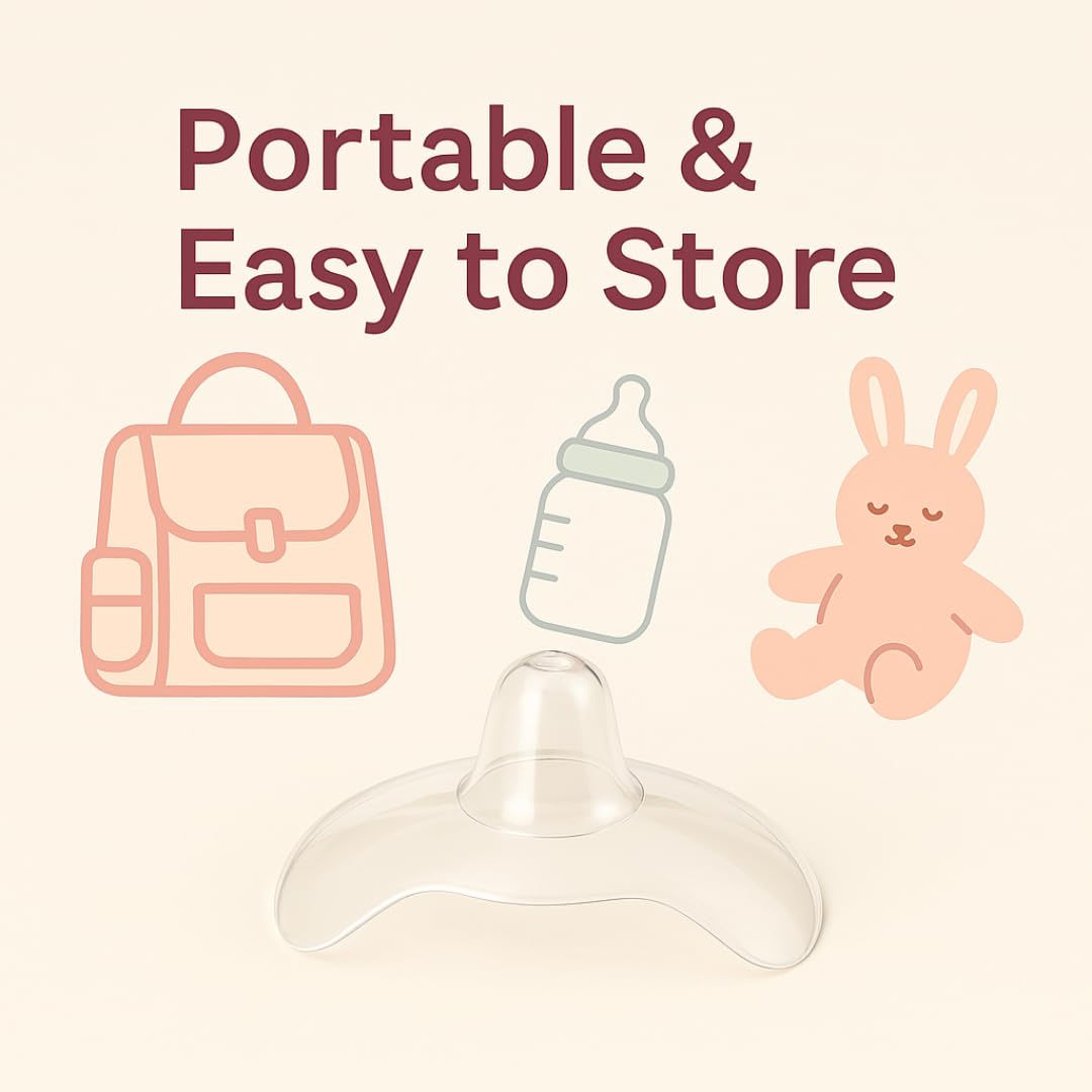 Snugell Wing-Shaped Nipple Shields| Ultra-Thin Silicone Shields for Nursing | 2-Pack with Protective Case | Designed for Use with Flat or Inverted Nipples