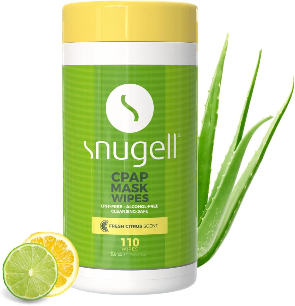 Citrus Scent CPAP Mask Wipes by Snugell (1-Canister,110 Count
