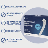 Snugell Replacement Elbow Connector for AirFit N20 CPAP Mask – 2 Pack – Compatible with ResMed Nasal CPAP Masks – Durable, Leak-Resistant Swivel Design for Comfortable Sleep Therapy