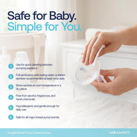Snugell Breast Pump Cleaning Wipes – 10 Wipes per Sachet, 12 Sachets per Box – Alcohol-Free, Lint-Free, Unscented, Safe for Pump Parts, Shields, Bottles, and Accessories – Travel-Friendly