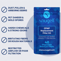 Snugell Disposable CPAP Filters – Compatible with AirSense 11 Machines – 40 -Pack – Travel-Friendly Design, and Easy Installation for Home and Travel Use