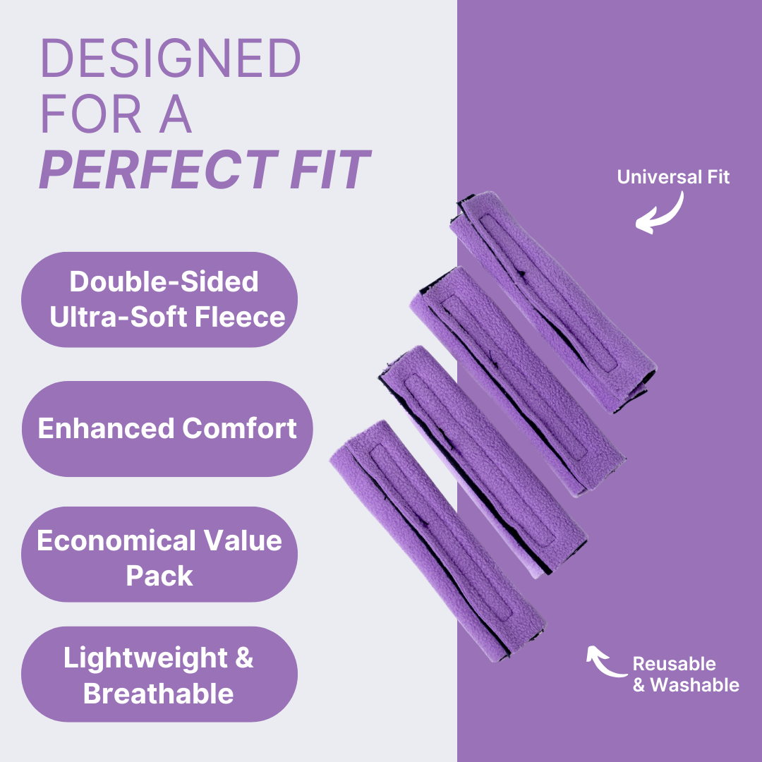 CPAP Strap Covers 4 Pack - Universal Fit for All CPAP Masks (Purple)