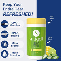 CPAP Mask Wipes - Citrus Scent (1-Canister,110 Count)
