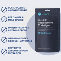 AirMini HumidX by Snugell - 12 Packs - Replacement HumidX Cartridges Compatible wit Resmed Airmini - Made for AirFit/AirTouch F20 Full-face CPAP Masks