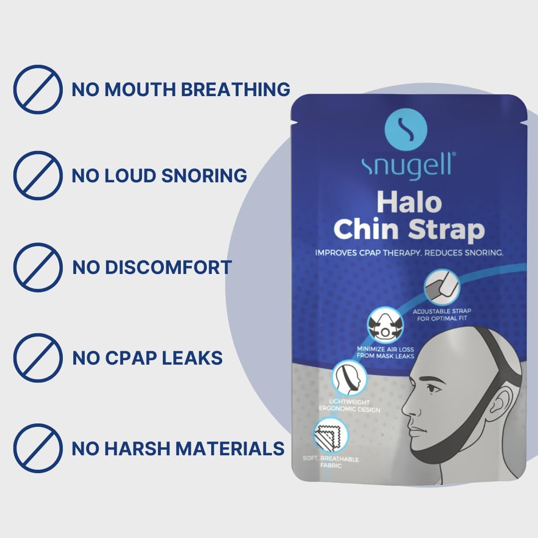 Chin Strap for CPAP Users (Halo Style) - Adjustable Strap
