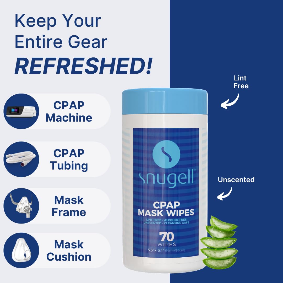 CPAP Mask Wipes - Unscented (1 Canister, 70 Count)