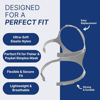Fisher & Paykel Simplus Headgear Replacement Gray Straps 2 Pack