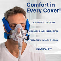 CPAP Neck Pad and Headgear Strap Covers - Fits All Major Headgear Brands (Blue)