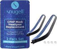 Replacement Headgear Strap for ResMed AirFit P10 Nasal Pillow CPAP Mask - Blue (2-Pack) with 4 Adjustment Clips