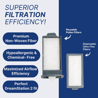 Dreamstation 2 Filters - 2 Reusable Pollen Filters + 6 Disposable Ultra-Fine Filters
