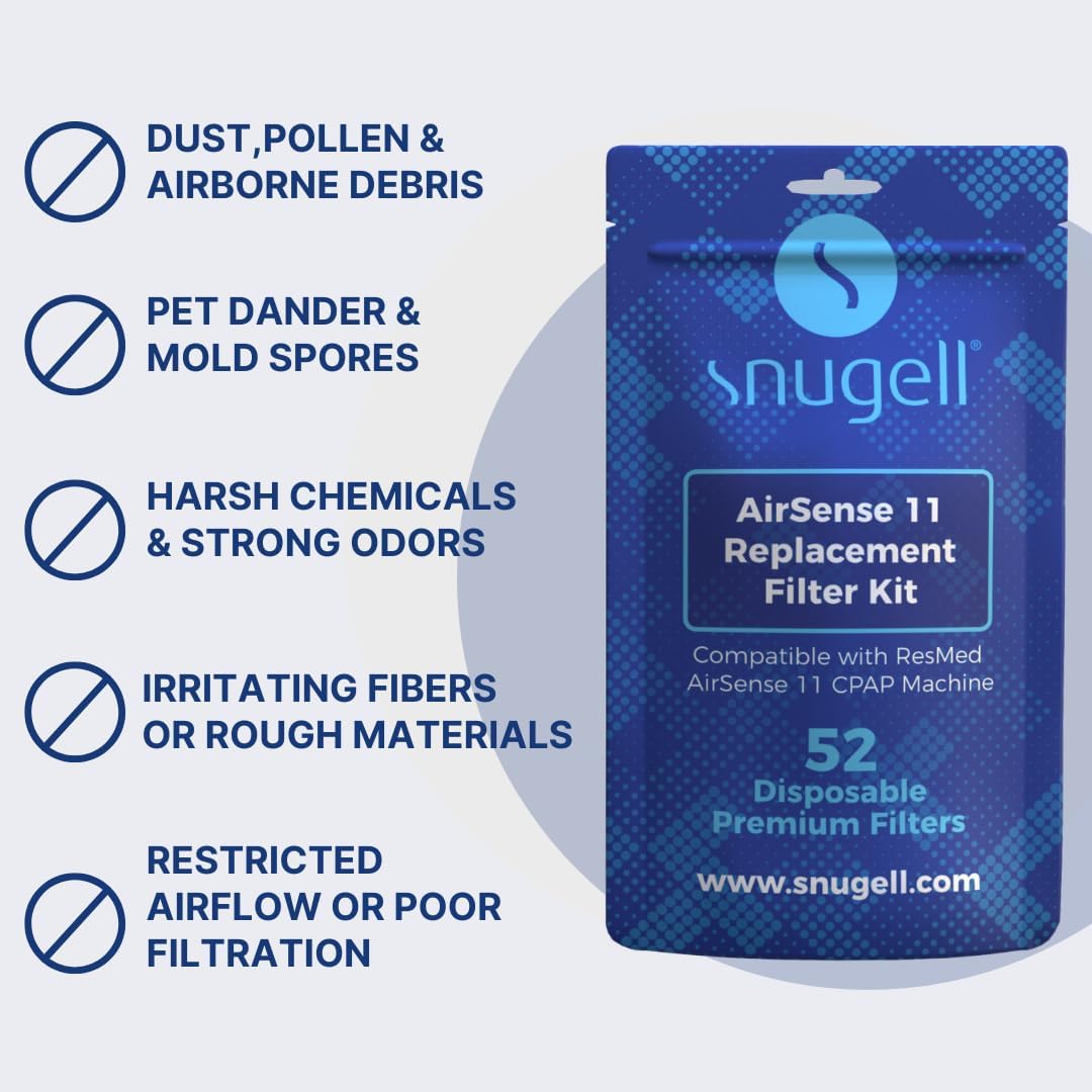 Disposable Replacement CPAP Filters for Resmed Airsense 11 (52-Pack)