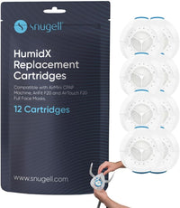 AirMini HumidX by Snugell - 12 Packs - Replacement HumidX Cartridges Compatible wit Resmed Airmini - Made for AirFit/AirTouch F20 Full-face CPAP Masks