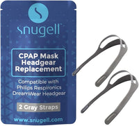 Headgear Strap Replacement for Philips Respironics DreamWear Nasal CPAP Mask (2-pack, Gray)
