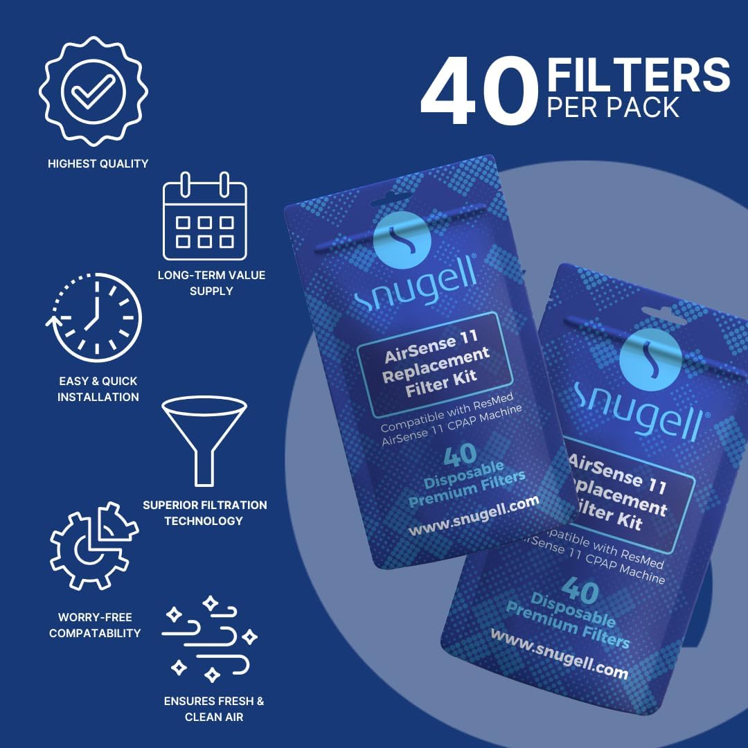 Disposable Replacement CPAP Filters for Resmed Airsense 11 (40-Pack)