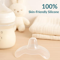 Snugell Wing-Shaped Nipple Shields| Ultra-Thin Silicone Shields for Nursing | 2-Pack with Protective Case | Designed for Use with Flat or Inverted Nipples