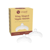 Snugell Wing-Shaped Nipple Shields| Ultra-Thin Silicone Shields for Nursing | 2-Pack with Protective Case | Designed for Use with Flat or Inverted Nipples