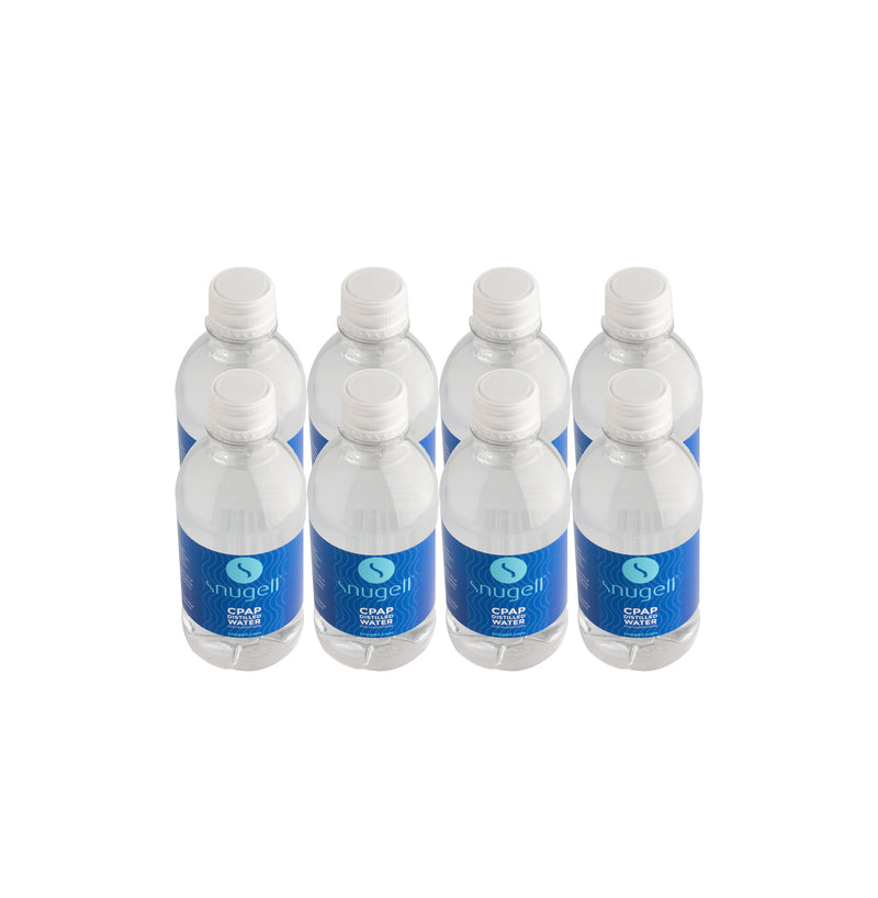 Top view of the 12oz distilled water 8-pack by Snugell