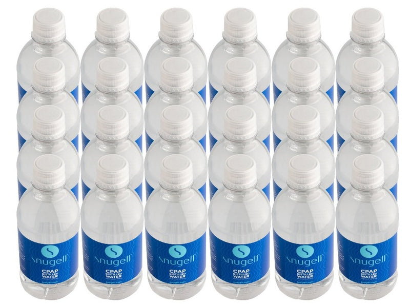 Top view of the 12 oz 24 pack of distilled water by snugell