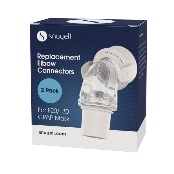 Snugell Replacement Elbow Connector for AirFit F20 and F30 CPAP Masks – 2 Pack – Compatible with ResMed Full Face CPAP Masks