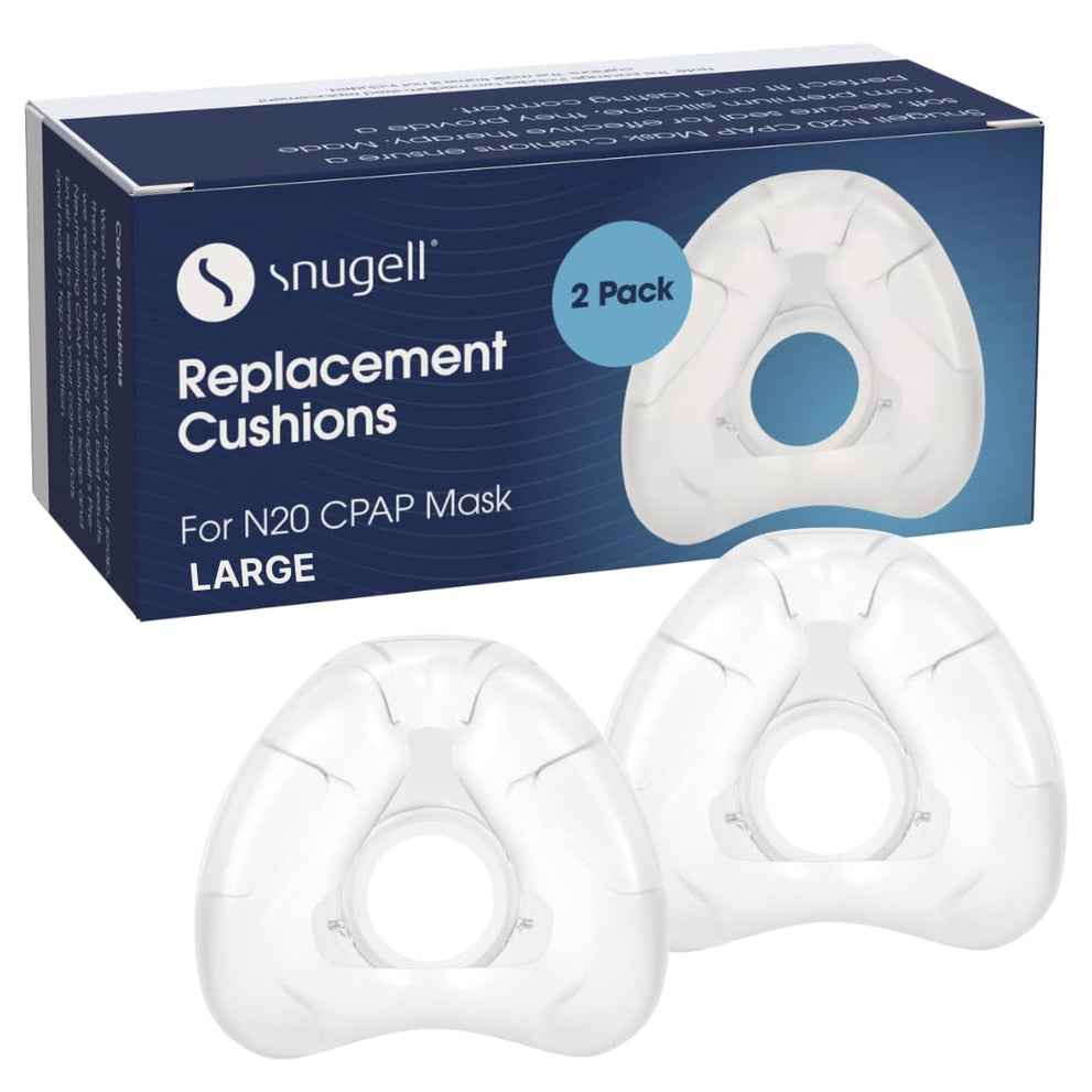 Snugell CPAP Replacement for ResMed AirFit N20 Nasal Cushion – 2-Pack – Designed for Nasal CPAP Mask – Soft, Contoured Seal for Enhanced Comfort and Minimal Leaks – CPAP Accessory