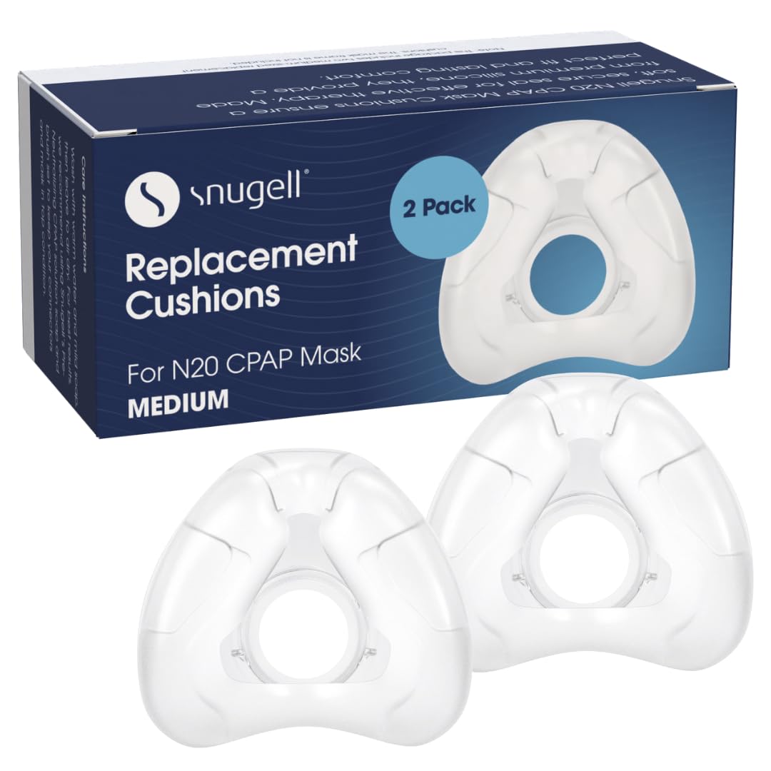 Snugell CPAP Replacement for ResMed AirFit N20 Nasal Cushion – 2-Pack – Designed for Nasal CPAP Mask – Soft, Contoured Seal for Enhanced Comfort and Minimal Leaks – CPAP Accessory