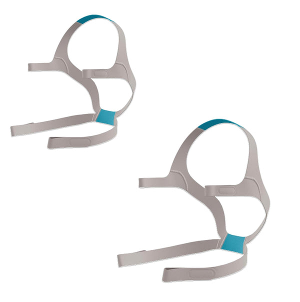 Replacement Straps for AirFit ResMed F20 CPAP Mask (2-Pack) - Blue and Gray - Standard & Large