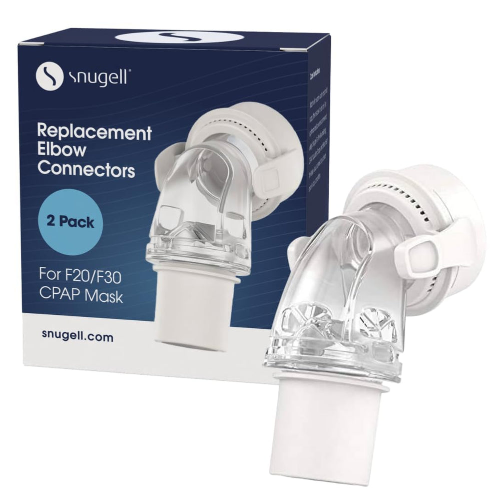 Snugell Replacement Elbow Connector for AirFit F20 and F30 CPAP Masks – 2 Pack – Compatible with ResMed Full Face CPAP Masks