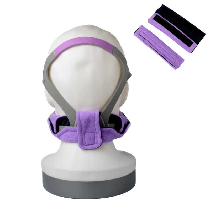 CPAP Neck Pad and Headgear Strap Covers - Fits All Major Headgear Brands (Purple)