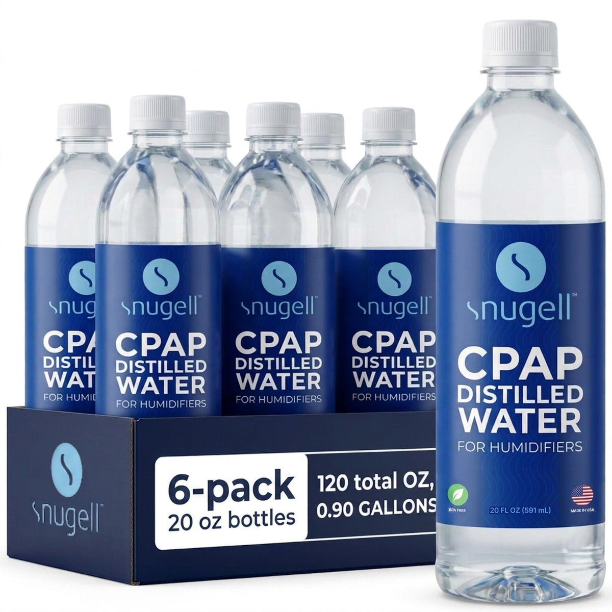 Distilled Water for CPAP Machines (6-Pack, 20 oz)