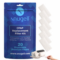Snugell Disposable CPAP Filters – Compatible with AirSense 11 Machines – 20 -Pack – Travel-Friendly Design, and Easy Installation for Home and Travel Use