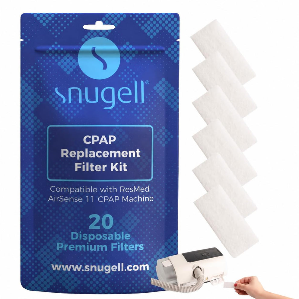 Snugell Disposable CPAP Filters – Compatible with AirSense 11 Machines – 20 -Pack – Travel-Friendly Design, and Easy Installation for Home and Travel Use