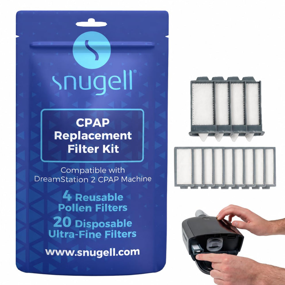 Snugell CPAP Filter Kit, 24-Pack (4 Reusable + 20 Disposable) - Compatible with Philips Dreamstation 2 Respironics Devices