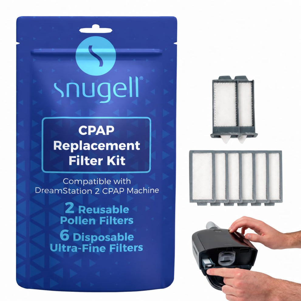 Snugell CPAP Filter Kit, 8-Pack (2 Reusable + 6 Disposable) - Compatible with Philips Dreamstation 2 Respironics Devices