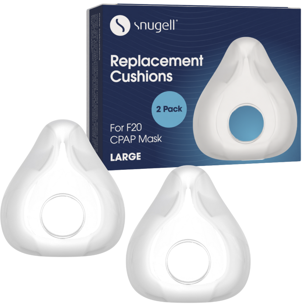 Snugell CPAP Replacement for ResMed Airfit F20 Cushion – 2-Pack Large Size – Designed for Full Face CPAP Mask