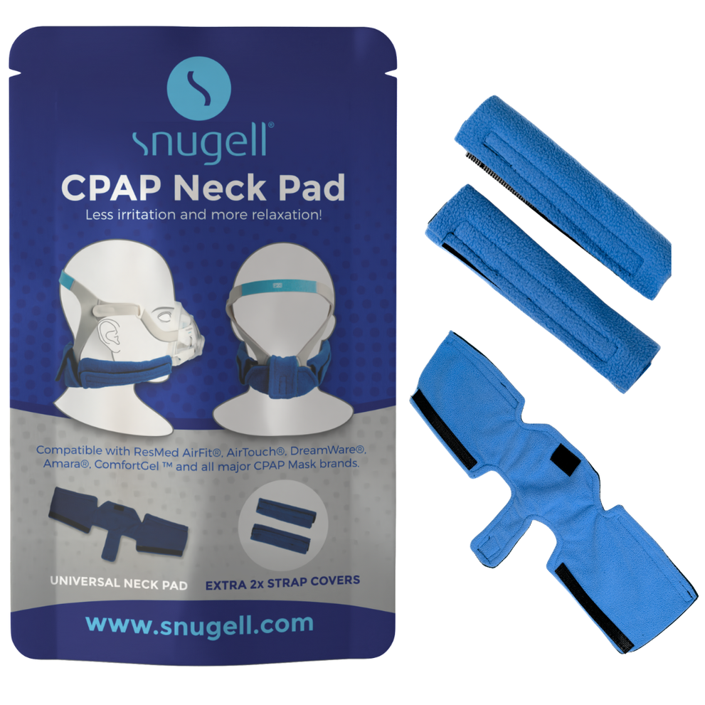 CPAP Neck Pad and Headgear Strap Covers - Fits All Major Headgear Brands (Blue)
