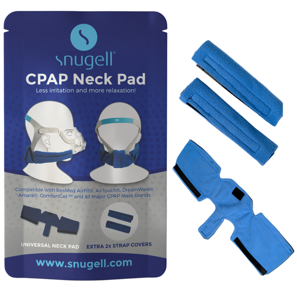 CPAP Neck Pad and Headgear Strap Covers - Fits All Major Headgear Brands (Blue)