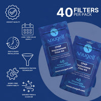 Snugell Disposable CPAP Filters – Compatible with AirSense 11 Machines – 40 -Pack – Travel-Friendly Design, and Easy Installation for Home and Travel Use