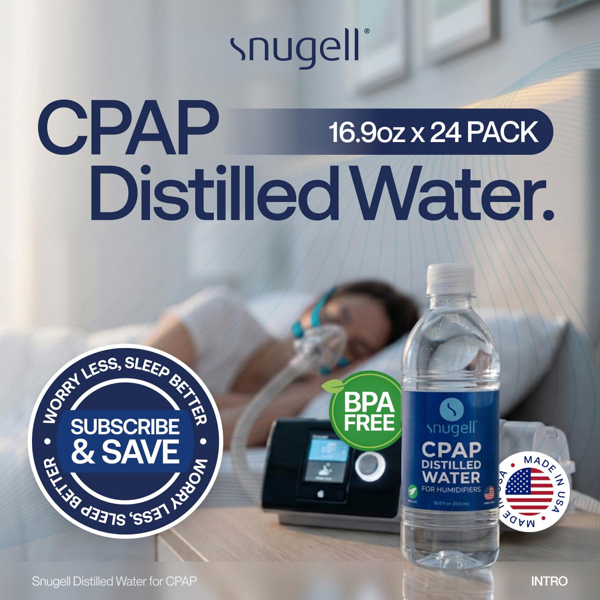 Distilled Water for CPAP Machines (24-Pack, 16.9 oz)