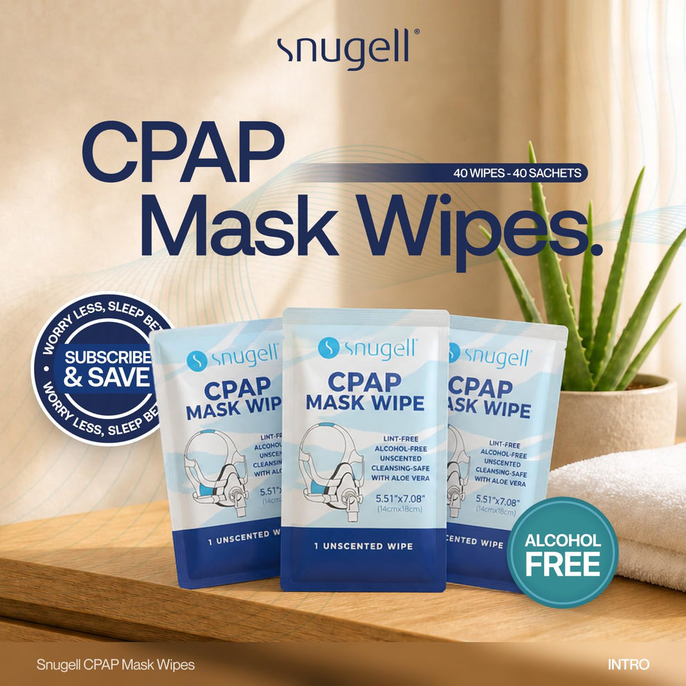 Snugell Unscented Individual CPAP Mask Wipes – Travel-Friendly 40-Pack– Lint & Alcohol-Free,Skin-Safe with Aloe Vera