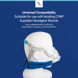 CPAP Neck Pad and Headgear Strap Covers - Fits All Major Headgear Brands (Blue)